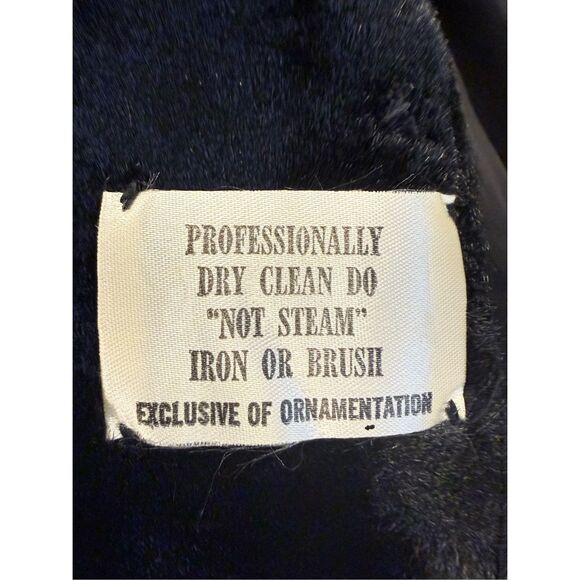 Faux Fur Vintage Cape Black Double Breasted Gold Buttons Union Label - Picture 6 of 7